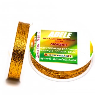 Металлизированная нить ADELE 80 золото яркое 100м Spark Beads